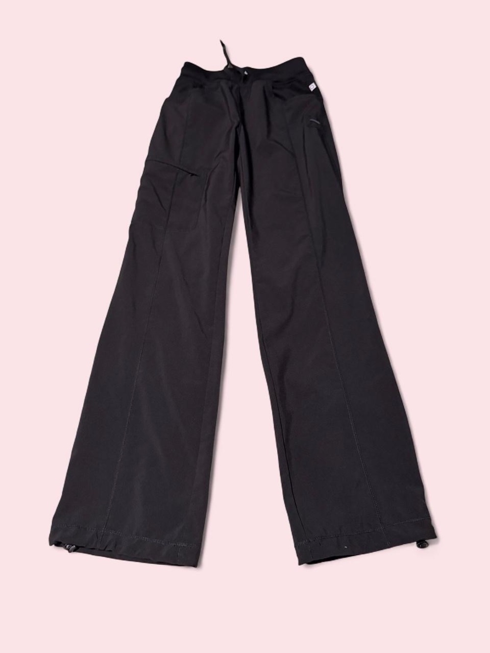 Source Unknown Black Wide-Leg Jogger Track Pants for working - scrub bottoms